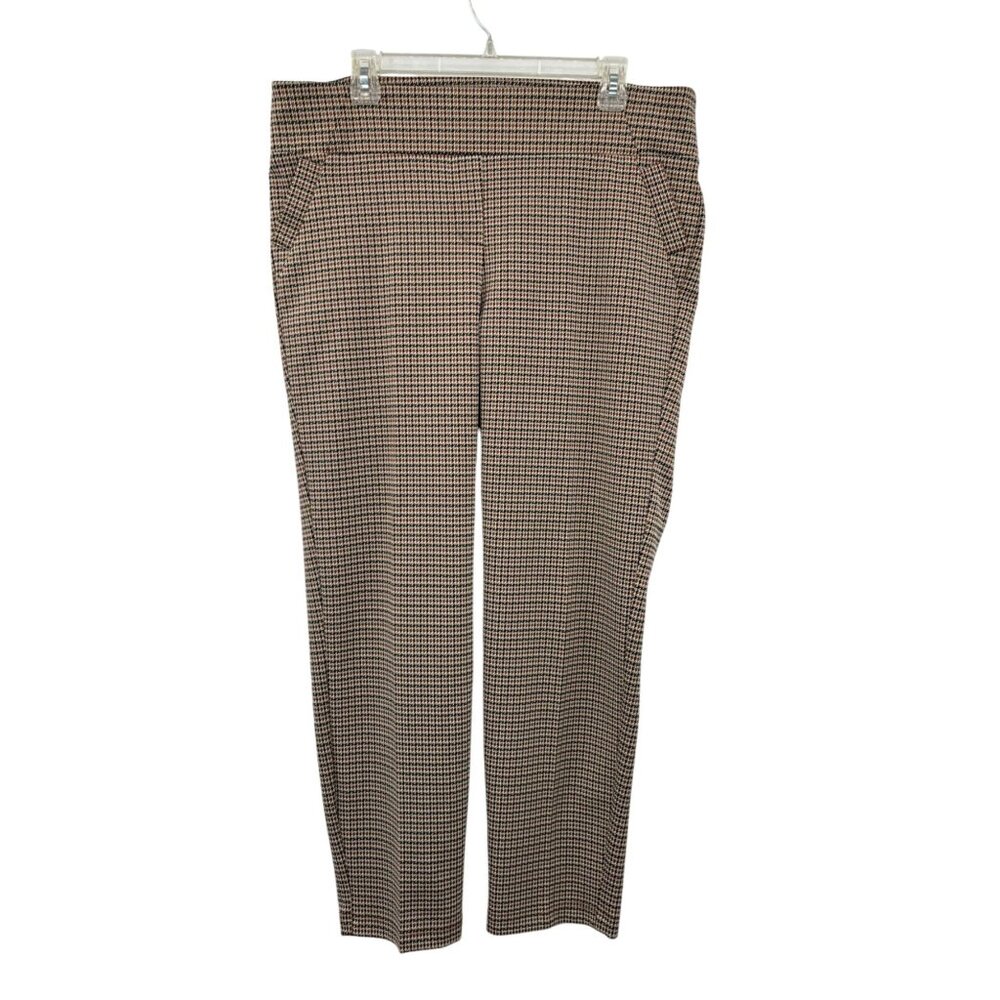 Soho Apparel Juniors XL Used Plaid Pull-On Pants Stretch Brown Black